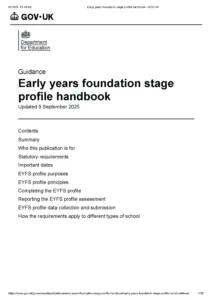 EYFS Handbook 2025